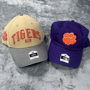 Clemson Tigers Hat Cap Strap Back College‎ Fans Adjustable NCAA LOT OF 2 NEW